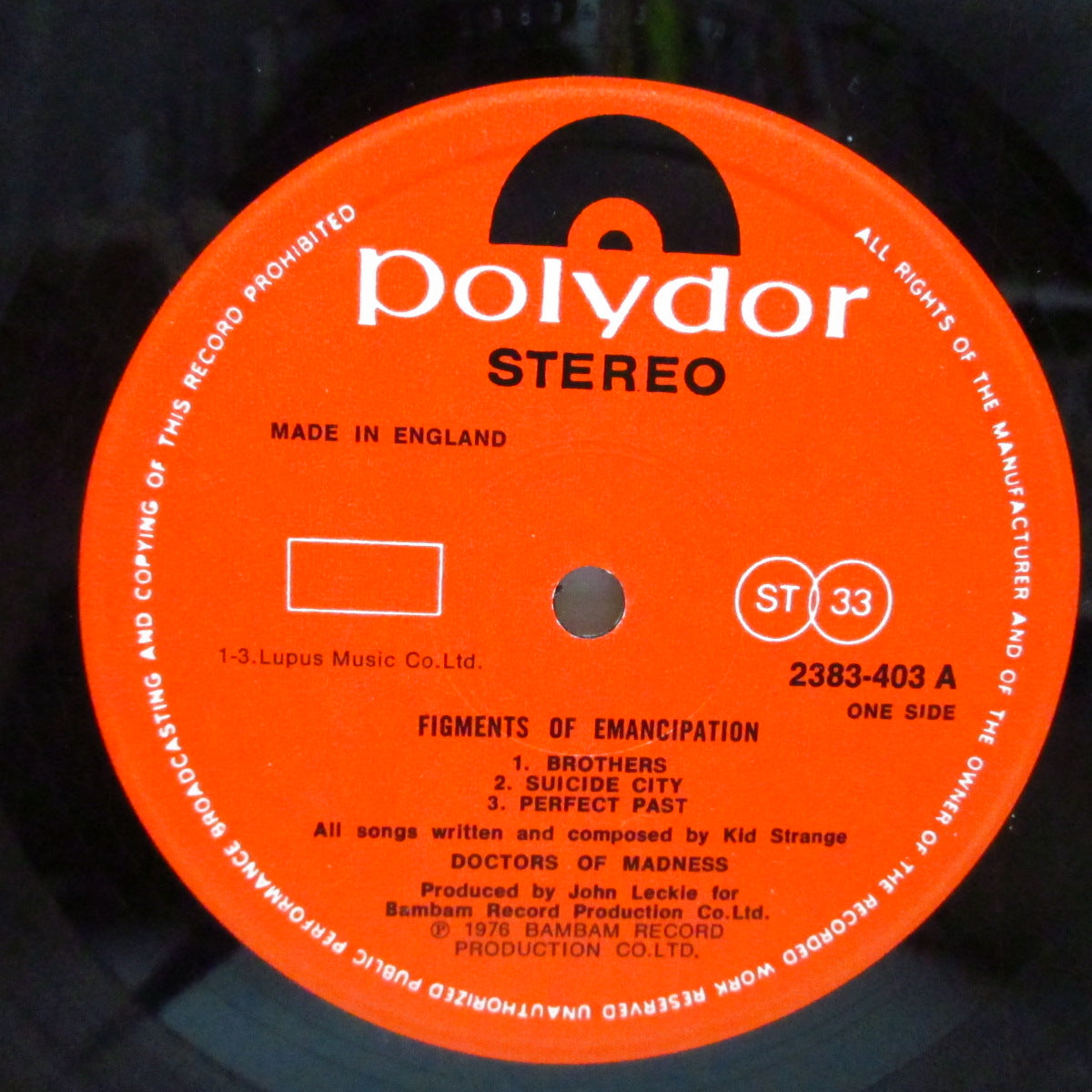 DOCTORS OF MADNESS (ドクターズ・オブ・マッドネス) - Figments Of Emancipation (UK オリジナル LP+インナー/表面コーティングジャケ)