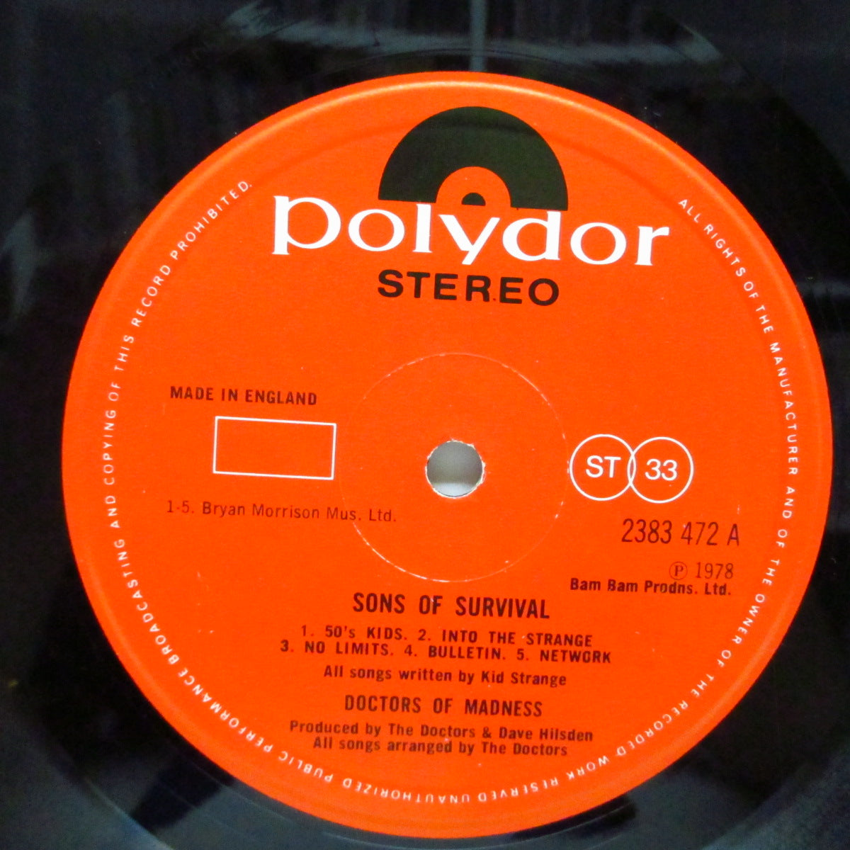 DOCTORS OF MADNESS (ドクターズ・オブ・マッドネス) - Sons Of Survival (UK オリジナル LP)