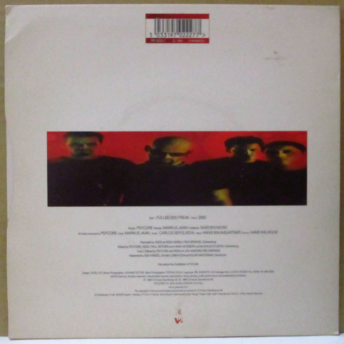 PSYCORE (サイコア) - Fullblood Freak (UK '98 限定「レッドヴァイナル」 7インチ+光沢固紙ジャケ)