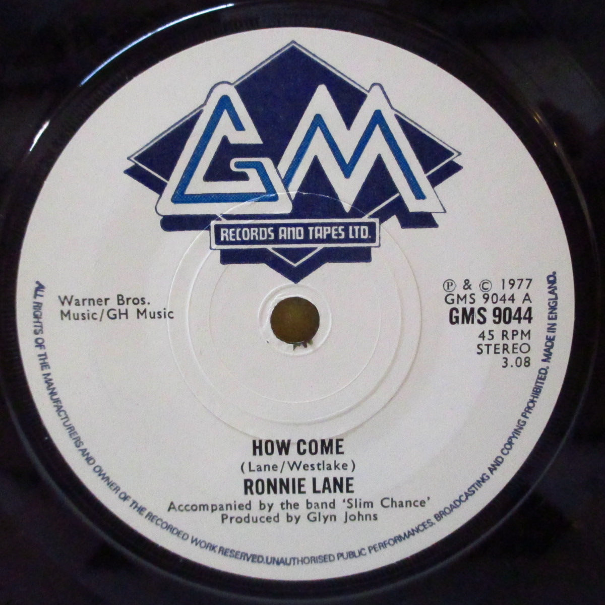 RONNIE LANE (ロニー・レイン) - How Come? (UK '77 再発3曲入り 7インチ+光沢ソフト紙ジャケ)