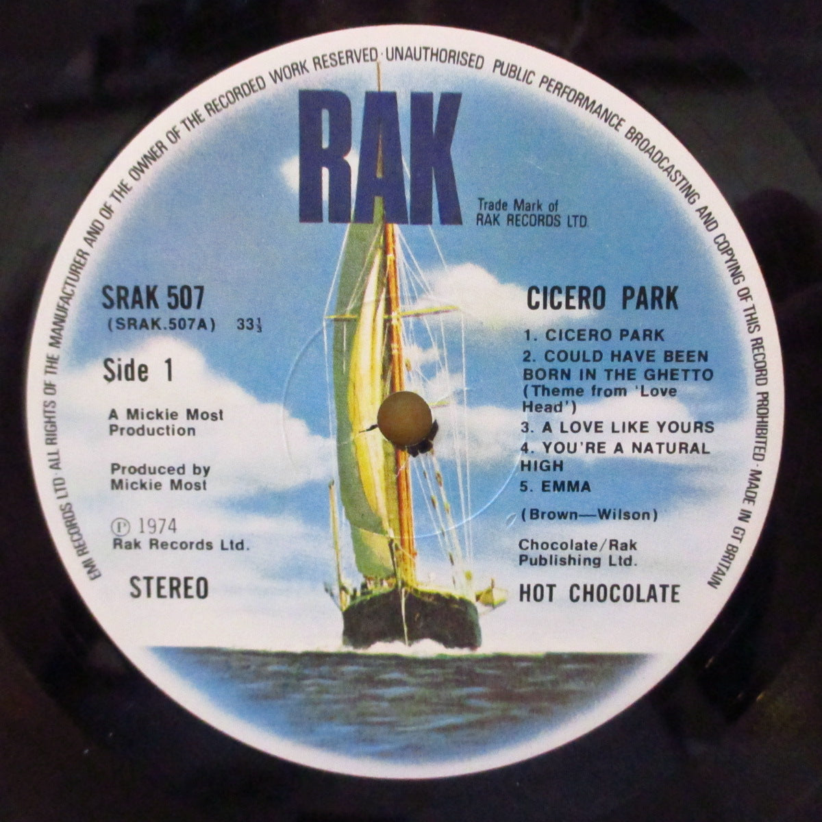 HOT CHOCOLATE (ホット・チョコレート) - Cicero Park (UK '74 オリジナル・ステレオ LP/両面コーティング・ジャケ)デビューアルバム