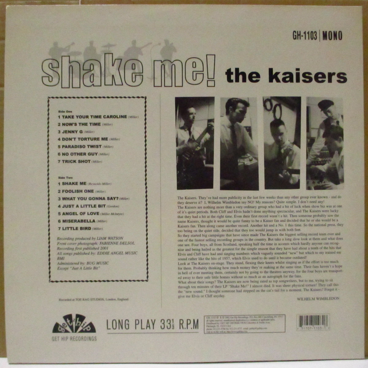 KAISERS, THE (カイザーズ) - Shake Me! (US オリジナル「150グラム重量」モノラル LP) '02年6thアルバム