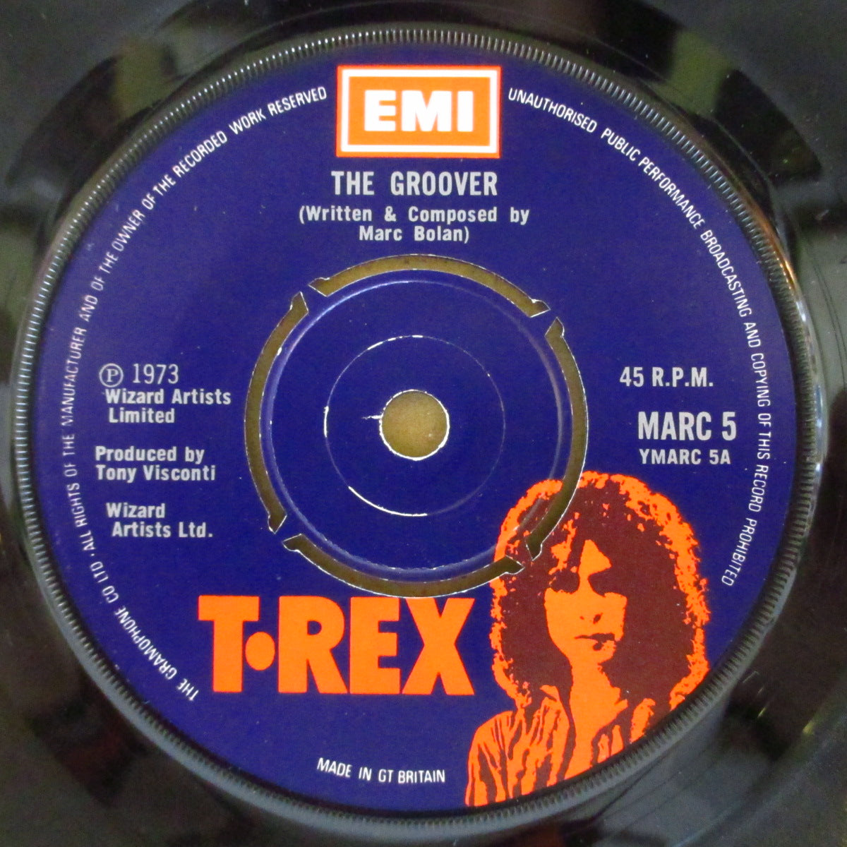 T.REX (T・レックス) - The Groover (UK '73 オリジナル「ラウンドセンター」 7インチ+T.REXカンパニースリーブ)