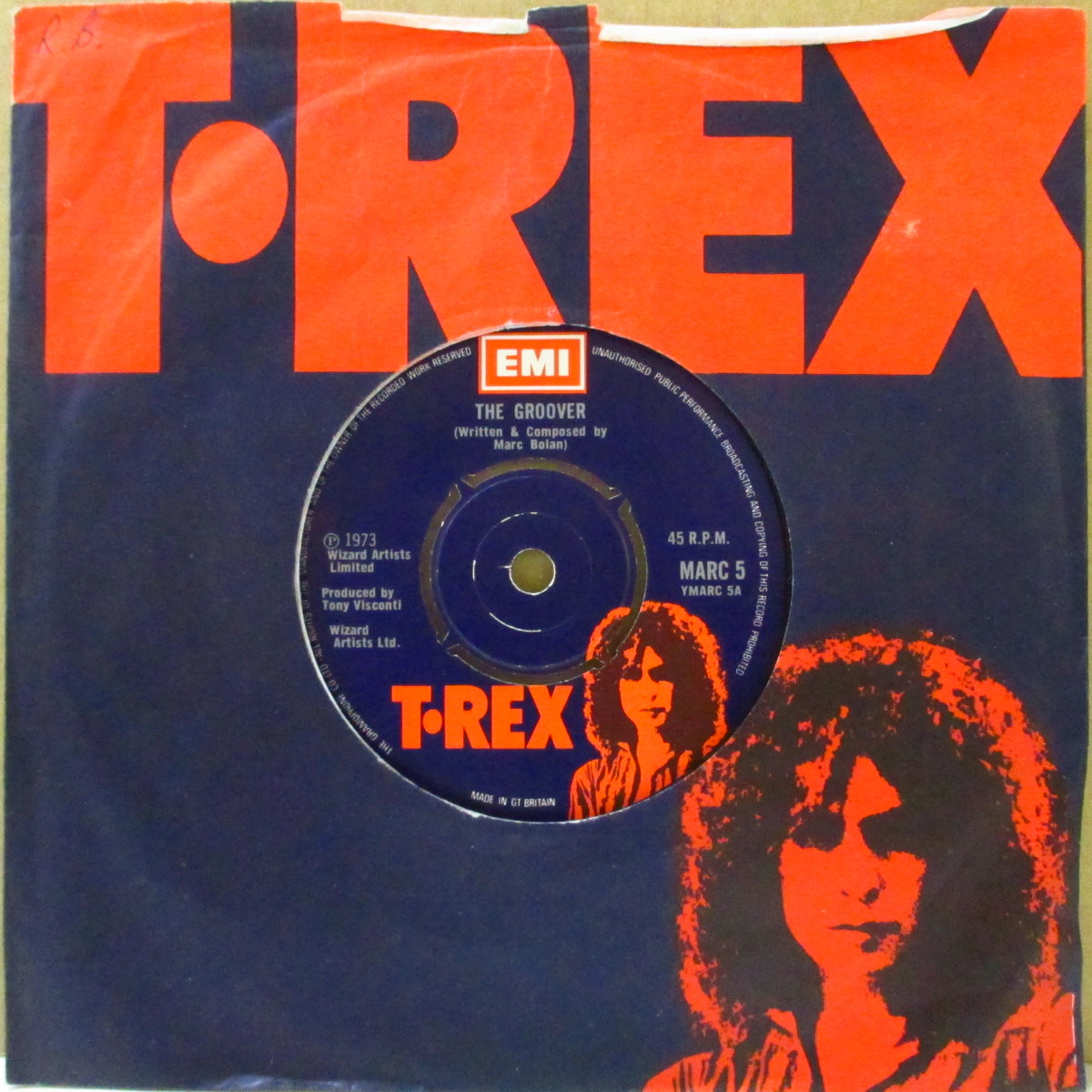 T.REX (T・レックス) - The Groover (UK '73 オリジナル「ラウンドセンター」 7インチ+T.REXカンパニースリーブ)