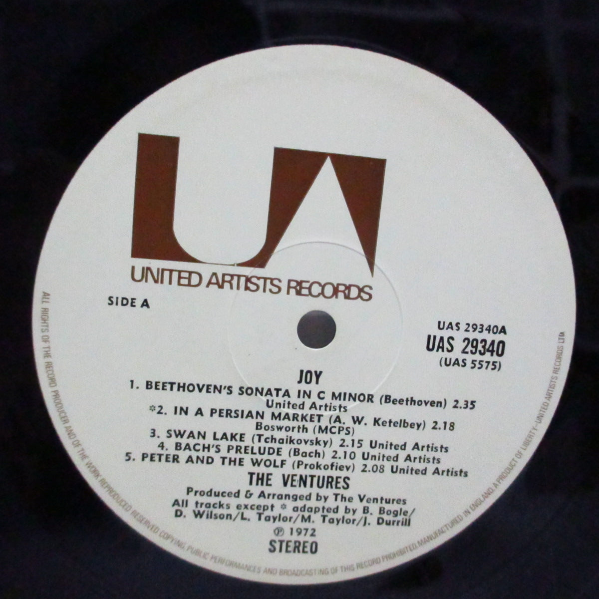 VENTURES (ベンチャーズ) - Joy (UK オリジナル LP/表面コーティングジャケ)