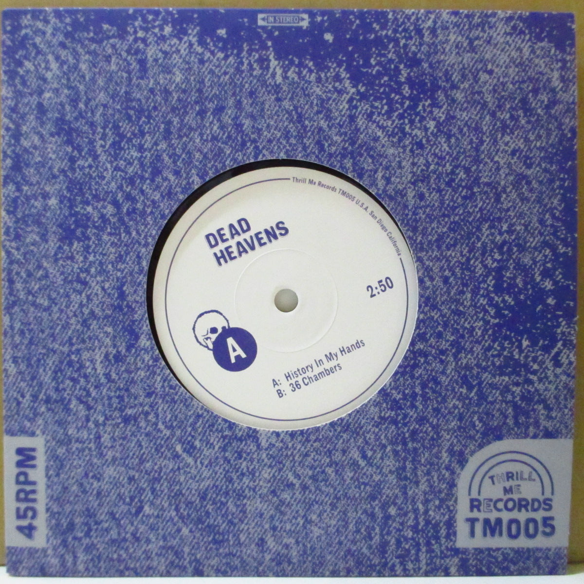 DEAD HEAVENS (デッド・ヘヴンズ) - History In My Hands (US '15 限定400枚 7インチ+片面ダイカット・マット固紙ジャケ)