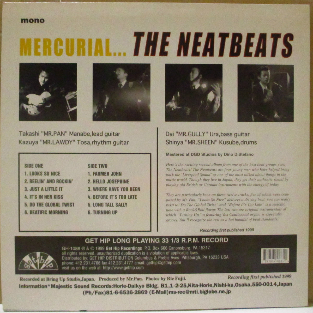NEATBEATS (ニートビーツ) - Mercurial... (US '99 初回オリジナル「黒盤」モノラル LP+インナー) '99年2ndアルバム