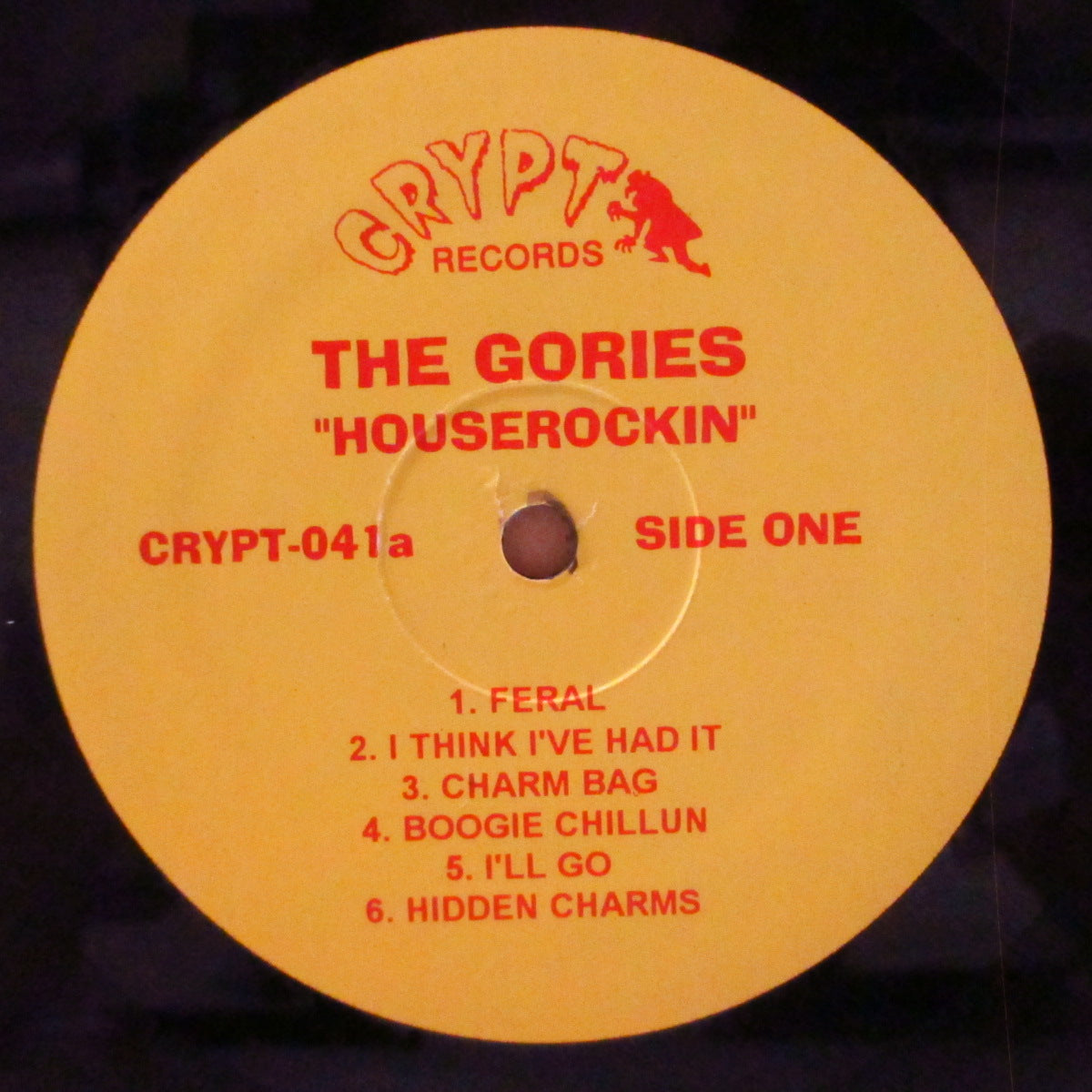 GORIES, THE (ゴリーズ) - Houserockin' (US '96 再発「作曲クレジットなしラベ」 LP/裏面左上にCryptロゴあり光沢ジャケ) '89年1stアルバム