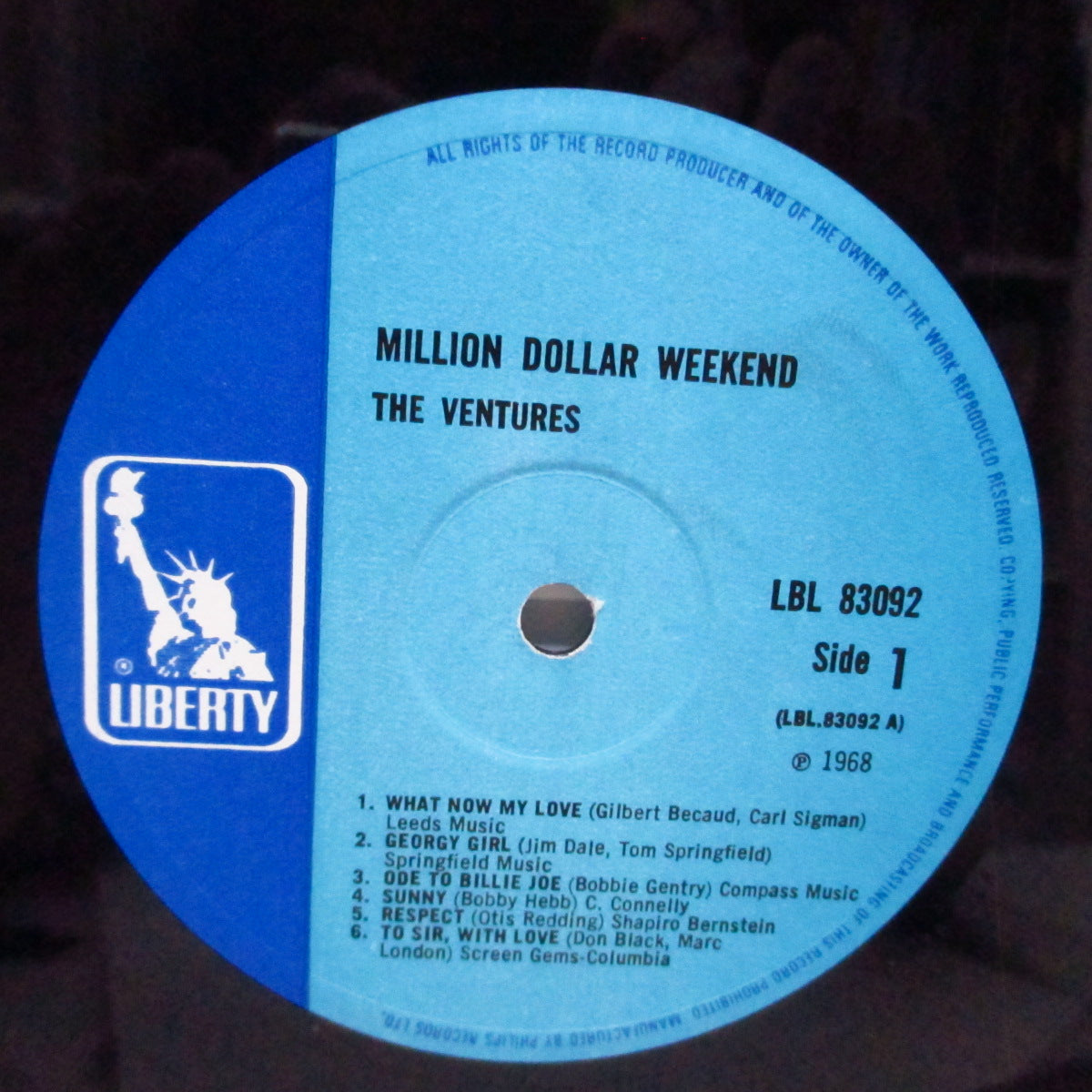 VENTURES (ベンチャーズ) - Million Dollar Weekend (UK オリジナル「モノラル」LP/C表面コーティングジャケ)