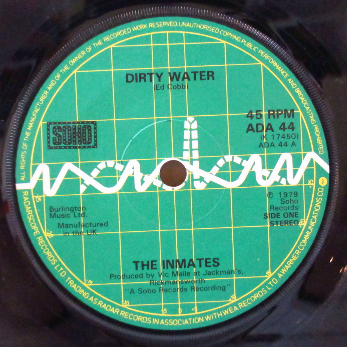 INMATES (インメイツ) - Dirty Water(UK 再発「リムにギザありラベ」 7インチ+光沢固紙ジャケ)