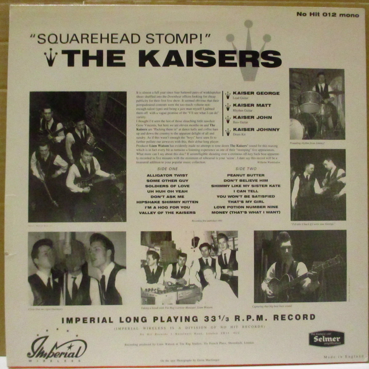 KAISERS, THE (カイザーズ) - Squarehead Stomp! (UK オリジナル「A面曲順誤表記の黒&銀ラベ・16曲入り」モノラル LP) '93年1stアルバム