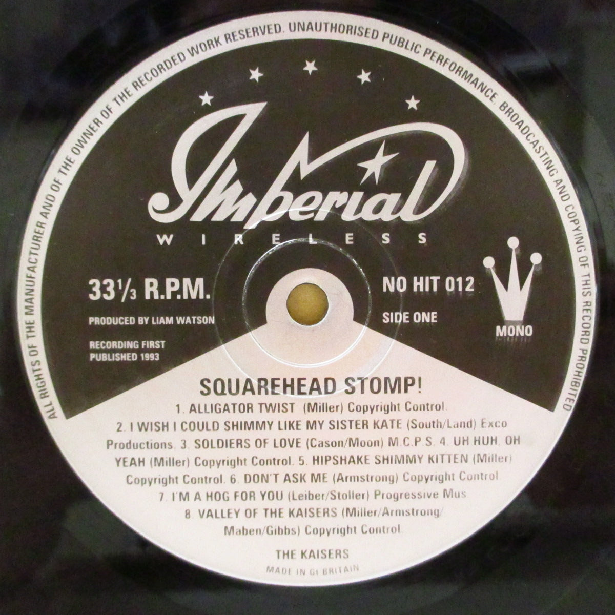 KAISERS, THE (カイザーズ) - Squarehead Stomp! (UK オリジナル「A面曲順誤表記の黒&銀ラベ・16曲入り」モノラル LP) '93年1stアルバム