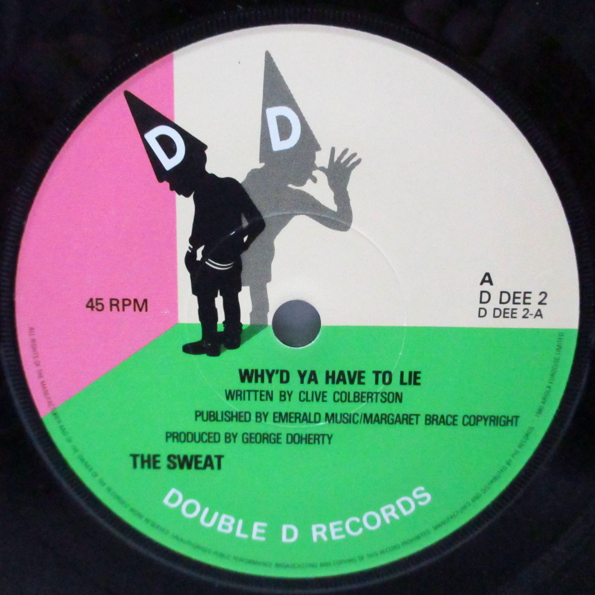 SWEAT, THE (ザ ・スウェット) - Why'd Ya Have To Lie? (UK オリジナル 7"/光沢ソフト紙折り返しジャケ) AKA No Sweat ! feat. クライブ・カルバートソン !