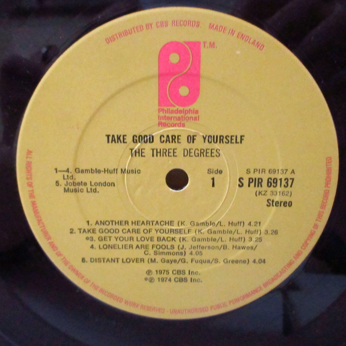 THREE DEGREES, THE (ザ・スリー・ディグリーズ) - Take Good Care Of Yourself (UK '75 オリジナル・ステレオ LP)サードアルバム、長年LP未再発化