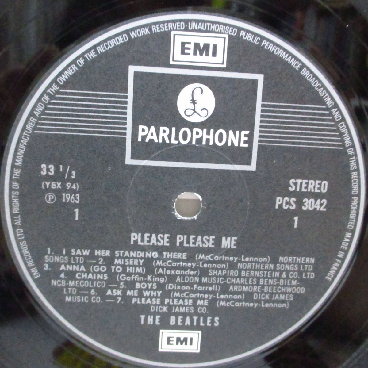 BEATLES (ビートルズ) - Please Please Me (UK '73 再発「フレンチプレス」ステレオ LP/表面コーティングジャケ)