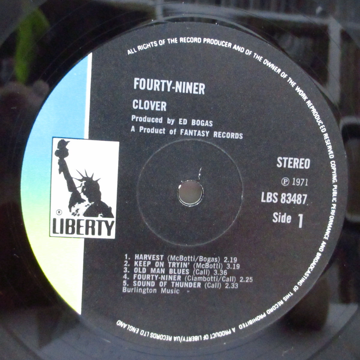 CLOVER (クローヴァー) - Fourty Niner (UK オリジナル LP/ざら紙ジャケ)'71年セカンドアルバム!