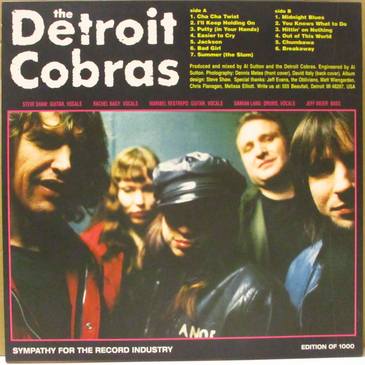 DETROIT COBRAS, THE (ザ・デトロイト・コブラス) - Mink Rat Or Rabbit (US '01 再発1,000枚限定「白黒ラベ・黒盤」 LP) '98年1stアルバム