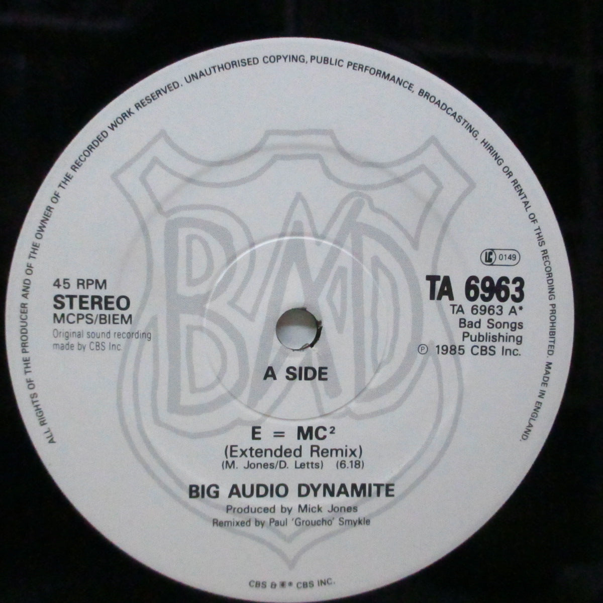 BIG AUDIO DYNAMITE (ビッグ・オーディオ・ダイナマイト) - E=MC2 : Extended Remix / This Is Big Audio Dynamite (UK オリジナル 12")
