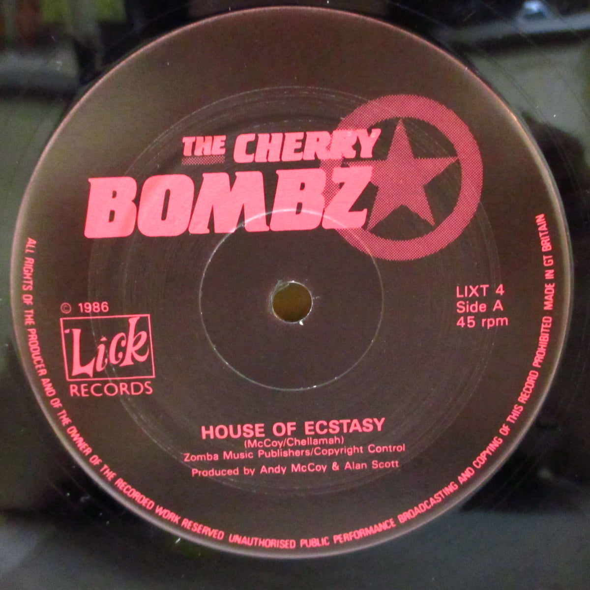 CHERRY BOMBZ (ザ・チェリー・ボムズ) - The House Of Ecstasy +2 (UK '86 オリジナル3曲入り 12インチ)