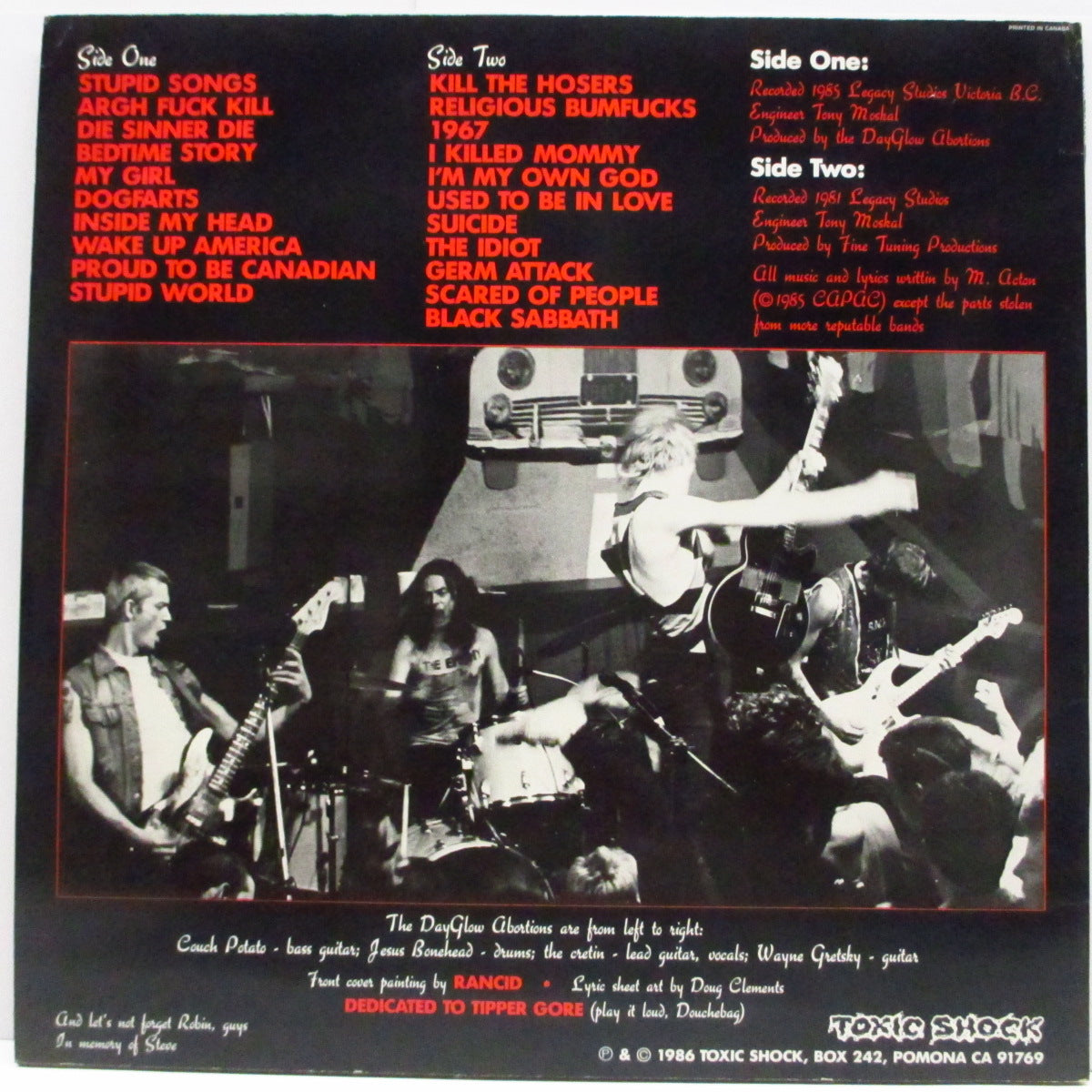 DAYGLO ABORTIONS (デイグロ・アボーションズ) - Feed Us A Fetus (US '86 限定「オレンジヴァイナル」LP) '86年セカンド!