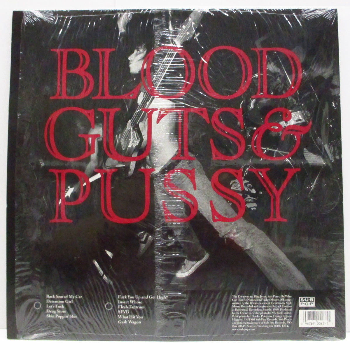 DWARVES (ドワーヴス) - Blood Guts & Pussy (US 90's 再発「黒盤」LP/バーコード&ェブアドレス有ジャケ)'90年サブポップ移籍第1弾 !