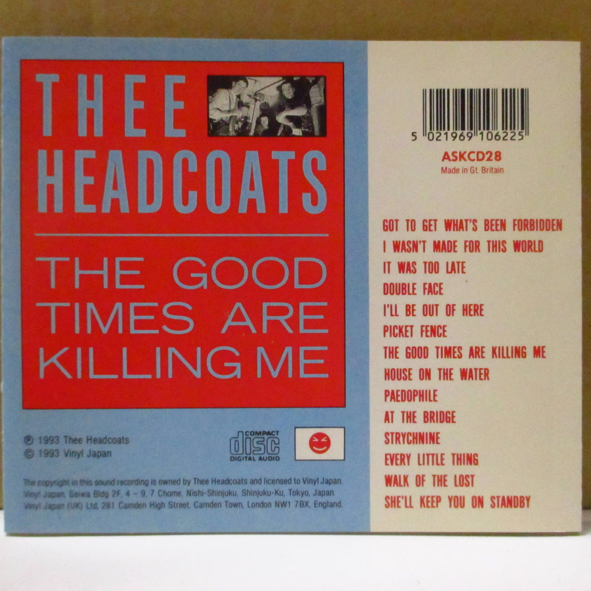 HEADCOATS (ヘッドコーツ) - The Good Times Are Killing Me (UK '93 オリジナル CD) '93年アルバム
