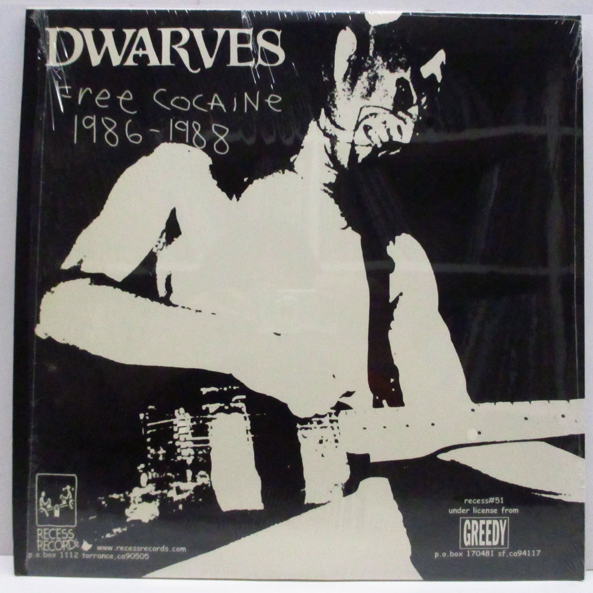 DWARVES (ドワーヴス) - Free Cocaine 1986-1988 (US '98 300枚限定「グレイマーブルヴァイナル」2xLP/「スカル」ジャケ)