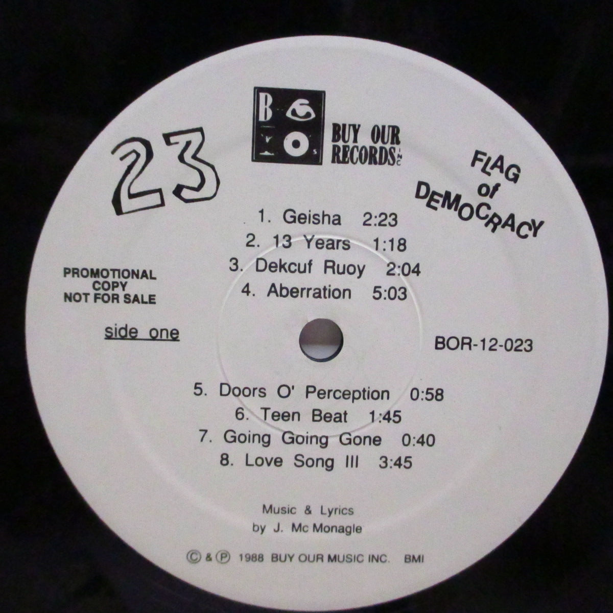 F.O.D. (FLAG OF DEMOCRACY) (フラッグ・オブ・デモクラシー) - 23 (US '88 プロモクレジット「白黒ラベ」LP+プレスキット)'88年セカンド!