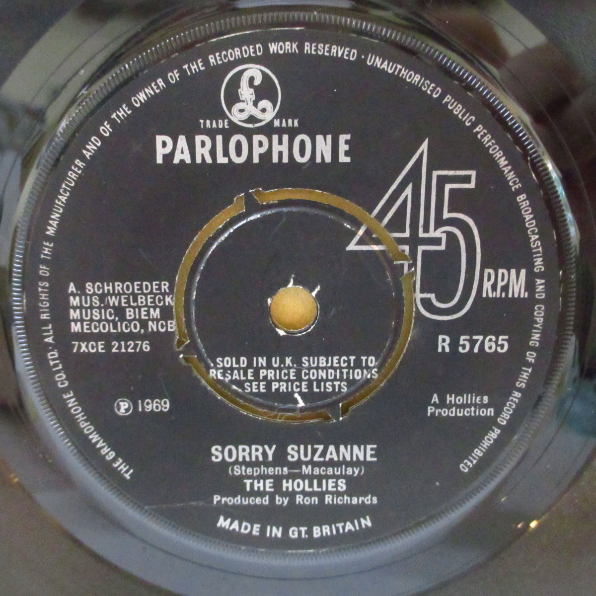 HOLLIES (ホリーズ) - Sorry Suzanne (UK '69 オリジナル「ラウンドセンター」 7インチ+カンパニースリーブ付き)