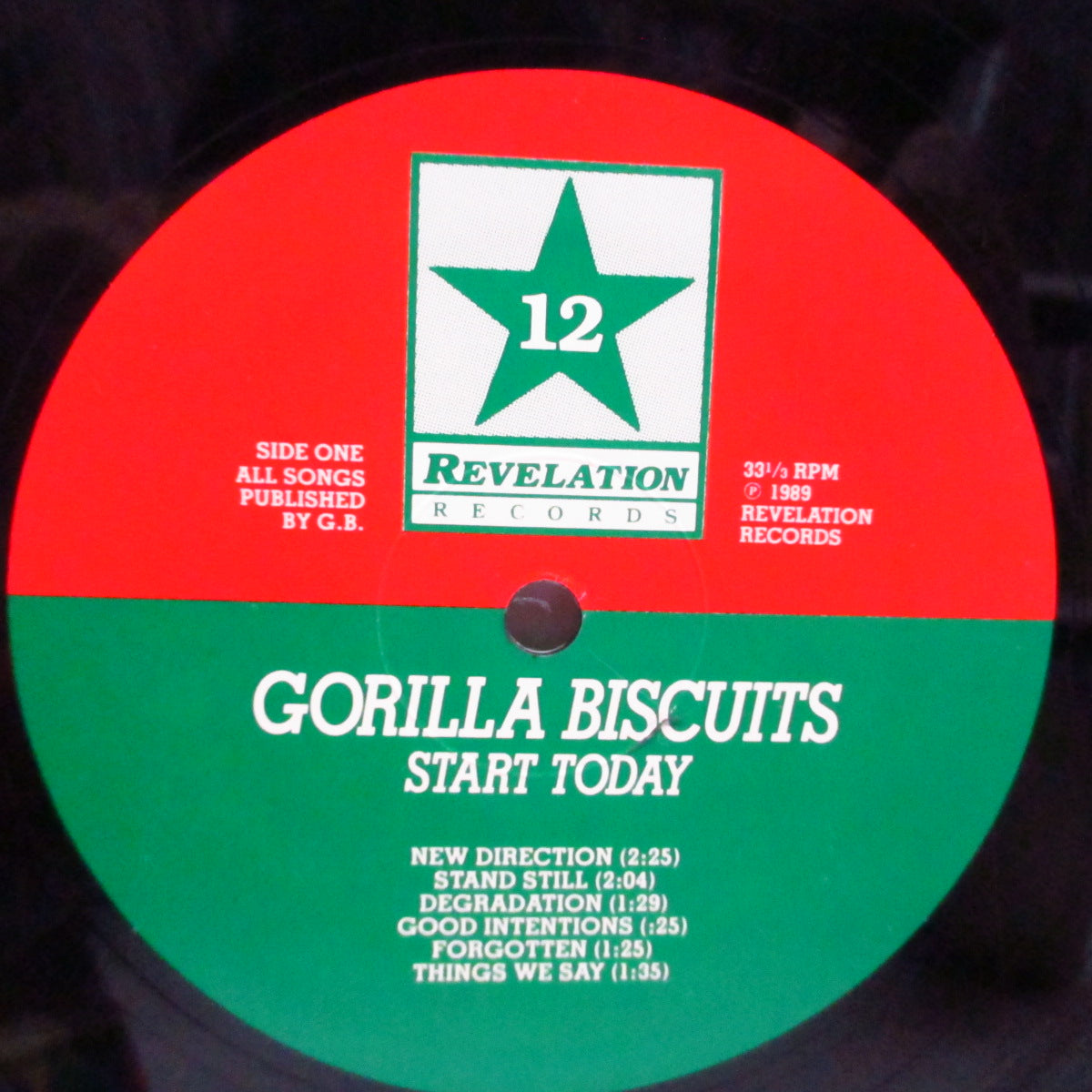 GORILLA BISCUITS (ゴリラ・ビスケッツ) - Start Today (US '89 最初の再発「黒盤」LP+インサート/エンボス加工の無いジャケ)