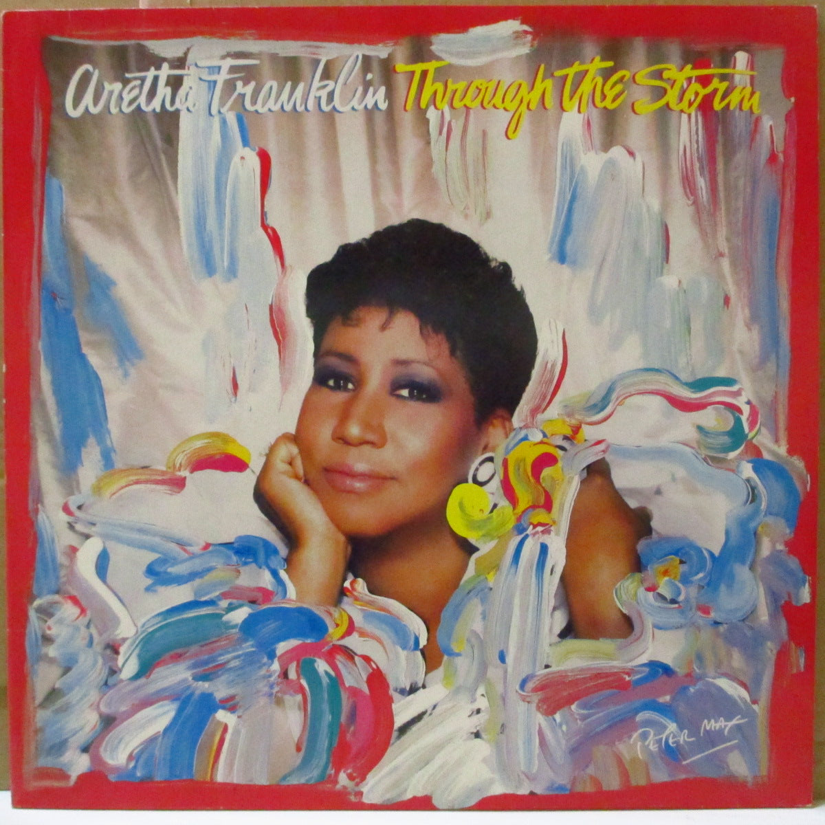 ARETHA FRANKLIN (アレサ・フランクリン) - Through The Storm (EU '89 オリジナル LP+インナー) ジェームス・ブラウン、ホイットニー・ヒューストン、エルトン・ジョン参加!