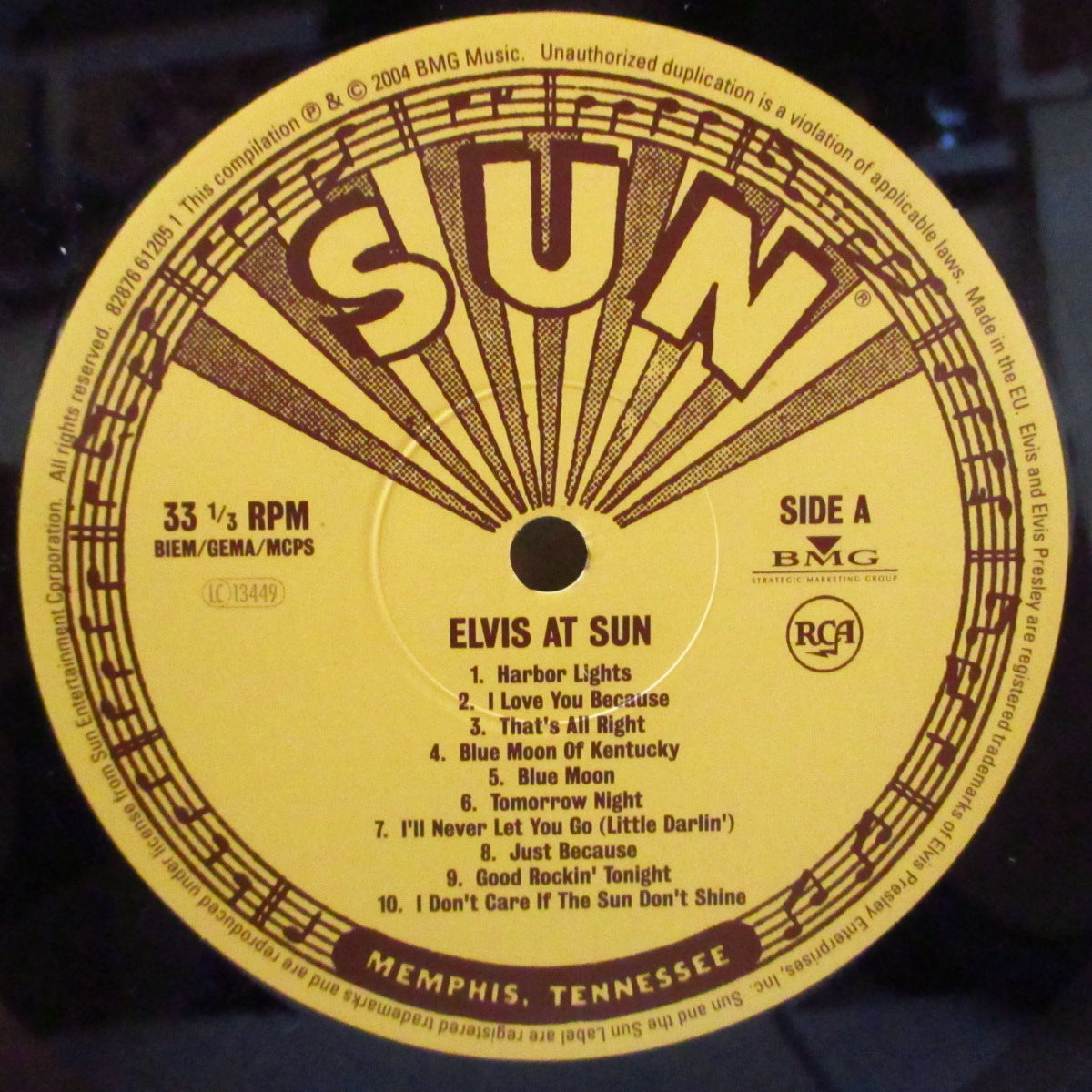 ELVIS PRESLEY (エルヴィス・プレスリー) - Elvis At Sun (EU '04 オリジナル・リマスター・モノラル LP) 廃盤コレクタブル!