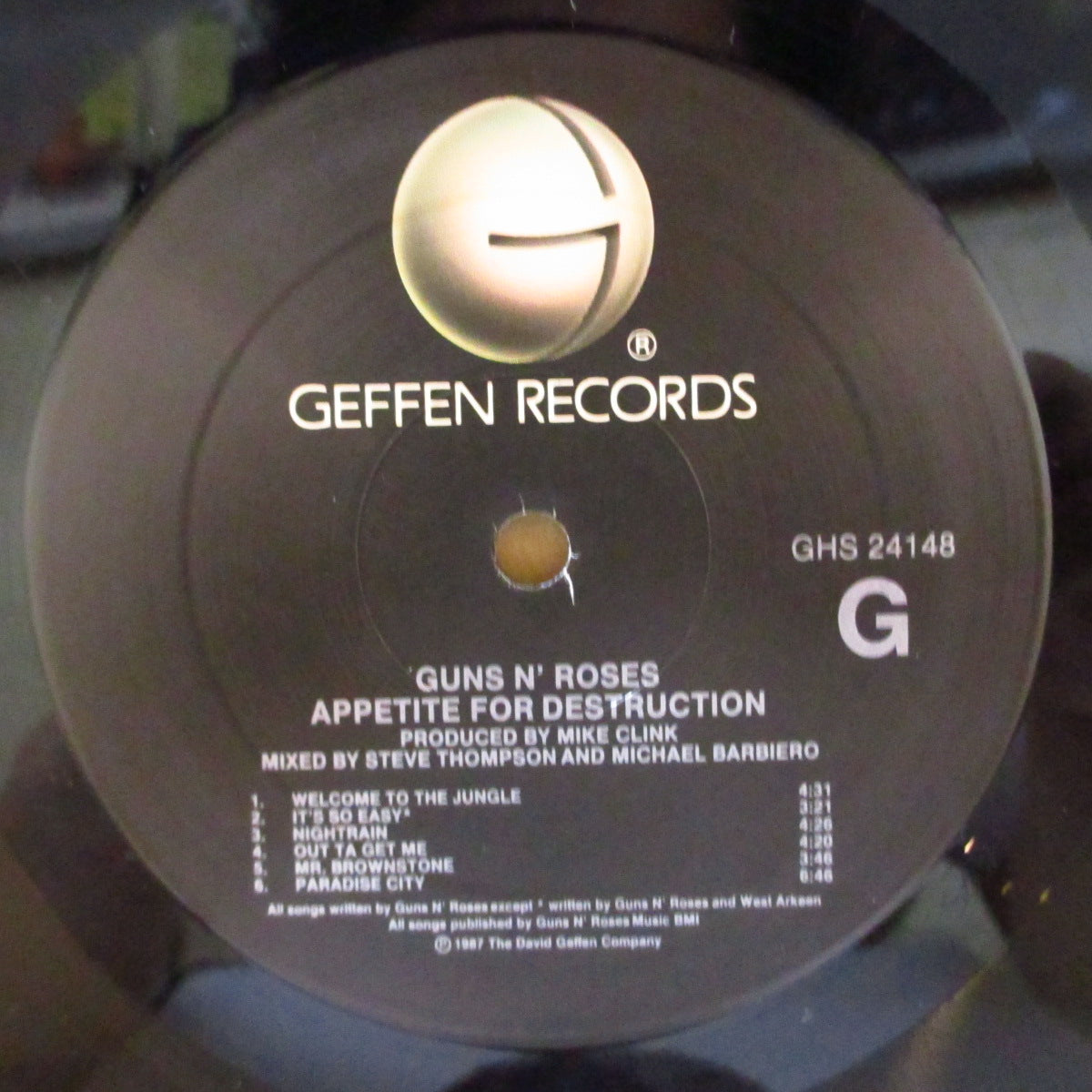 GUNS N' ROSES (ガンズ・アンド・ローゼズ) - Appetite For Destruction (US 初回オリジナル「Allied社プレス」LP+GHS 24148 品番インナー/「発禁レイプジャケ」-刺青ステッカー欠) '87年名作1stアルバム
