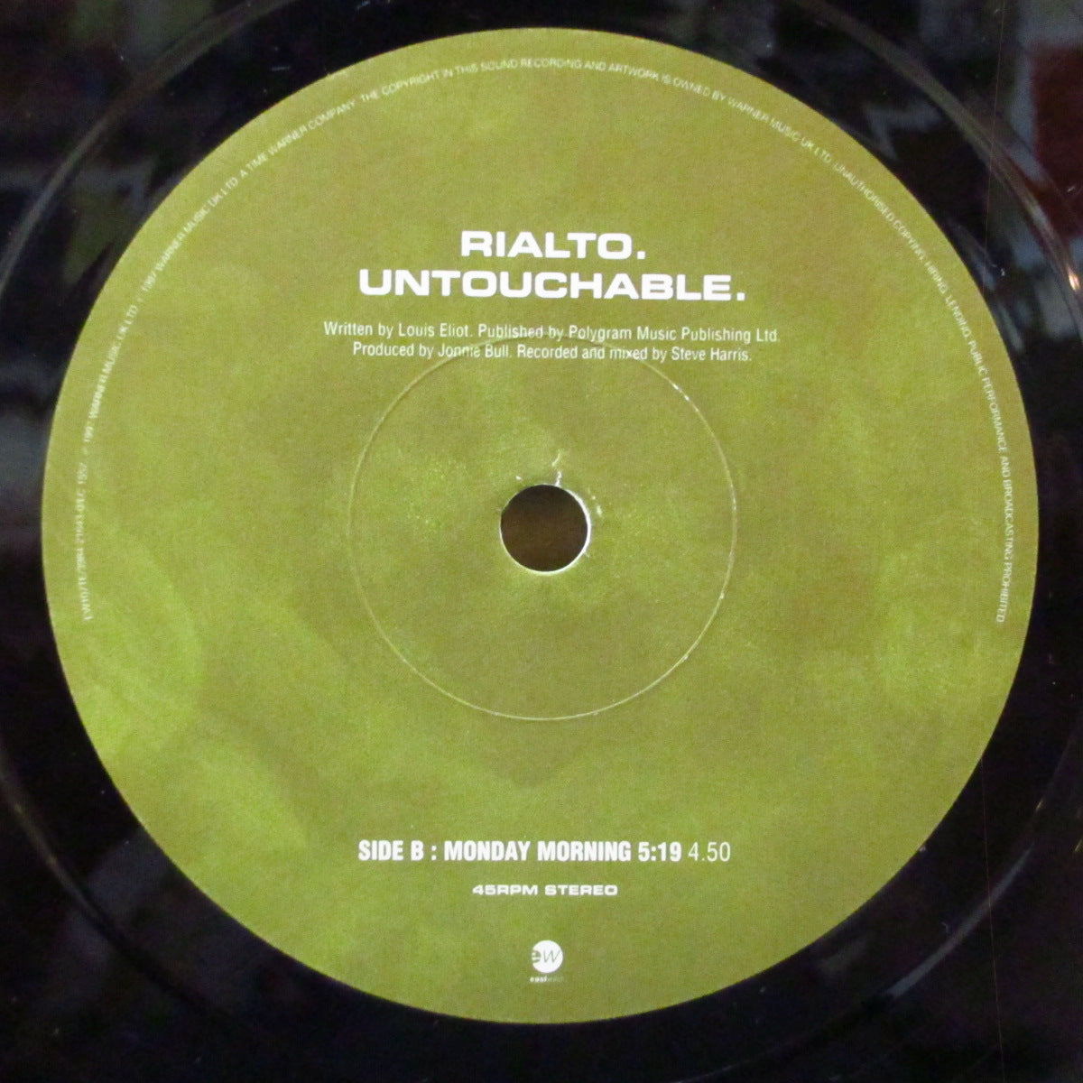 RIALTO (リアルト) - Untouchable (UK '98 オリジナル2曲入り 10インチ+固紙インナー)ブリットポップ名曲