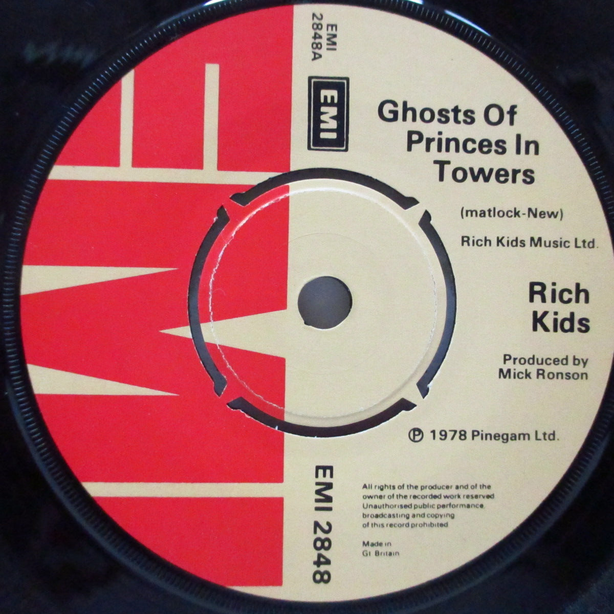 RICH KIDS (リッチ・キッズ) - Ghosts Of Princes In Towers (UK オリジナル 7"/カンパニースリーブ) '78年サード&ラスト!