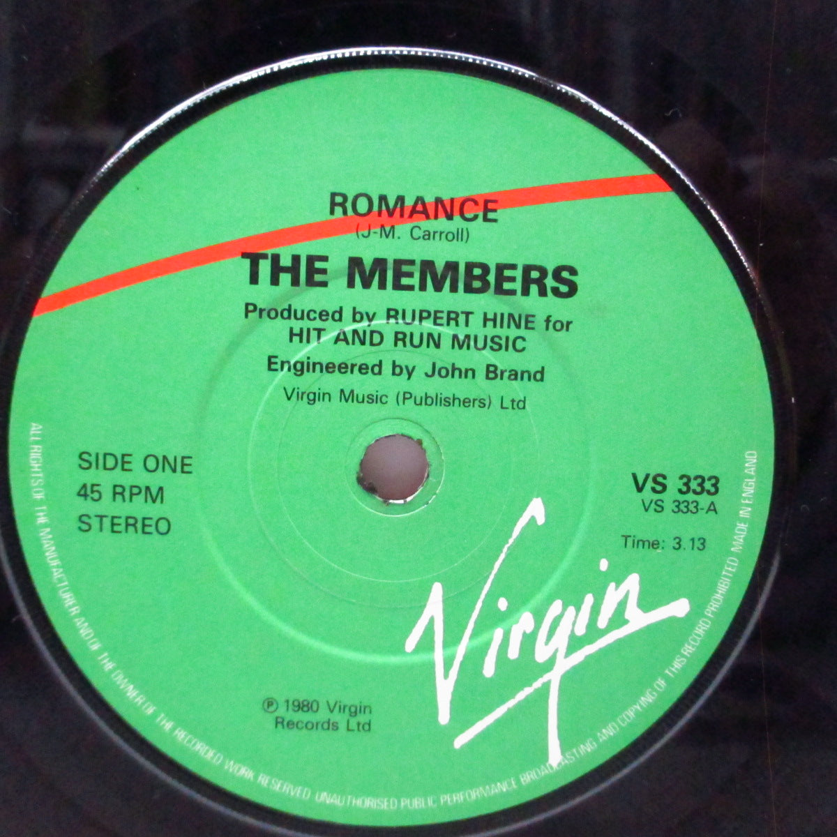 MEMBERS, THE (ザ ・メンバーズ) - Romance (UK オリジナル 7"/光沢固紙折り返しジャケ)