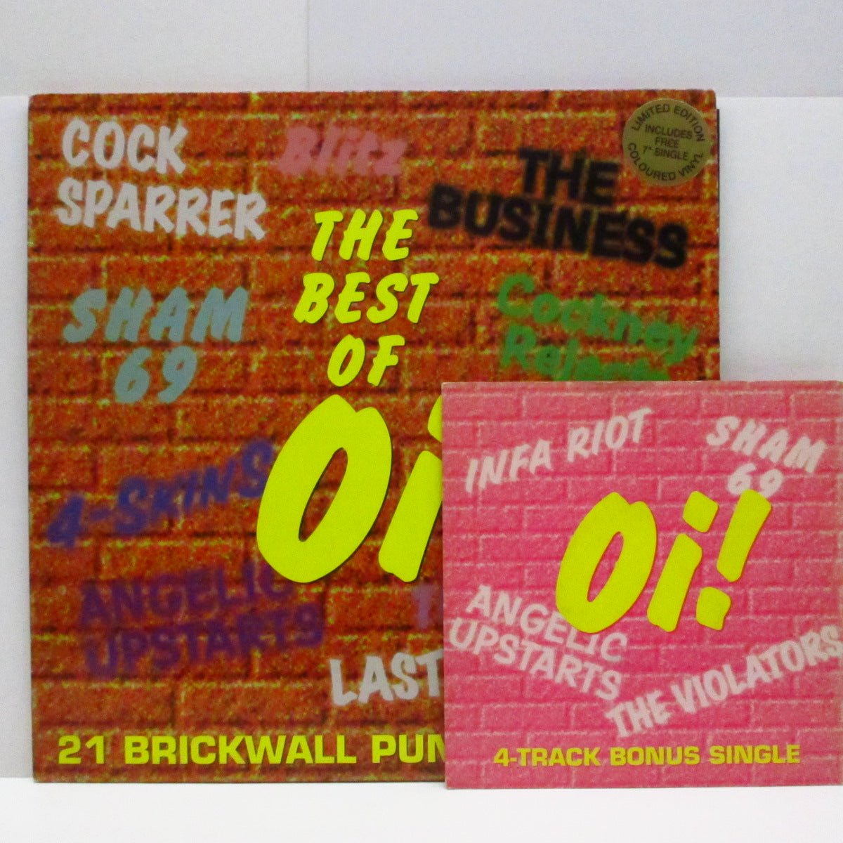 V.A. (80's UK Oi!コンピ!) - The Best Of Oi! : 25 Brickwall Classics (UK '97 限定再発「黄色盤」LP+4曲入ボーナス 7"、ステッカー付ジャケ/MAY LP 706)
