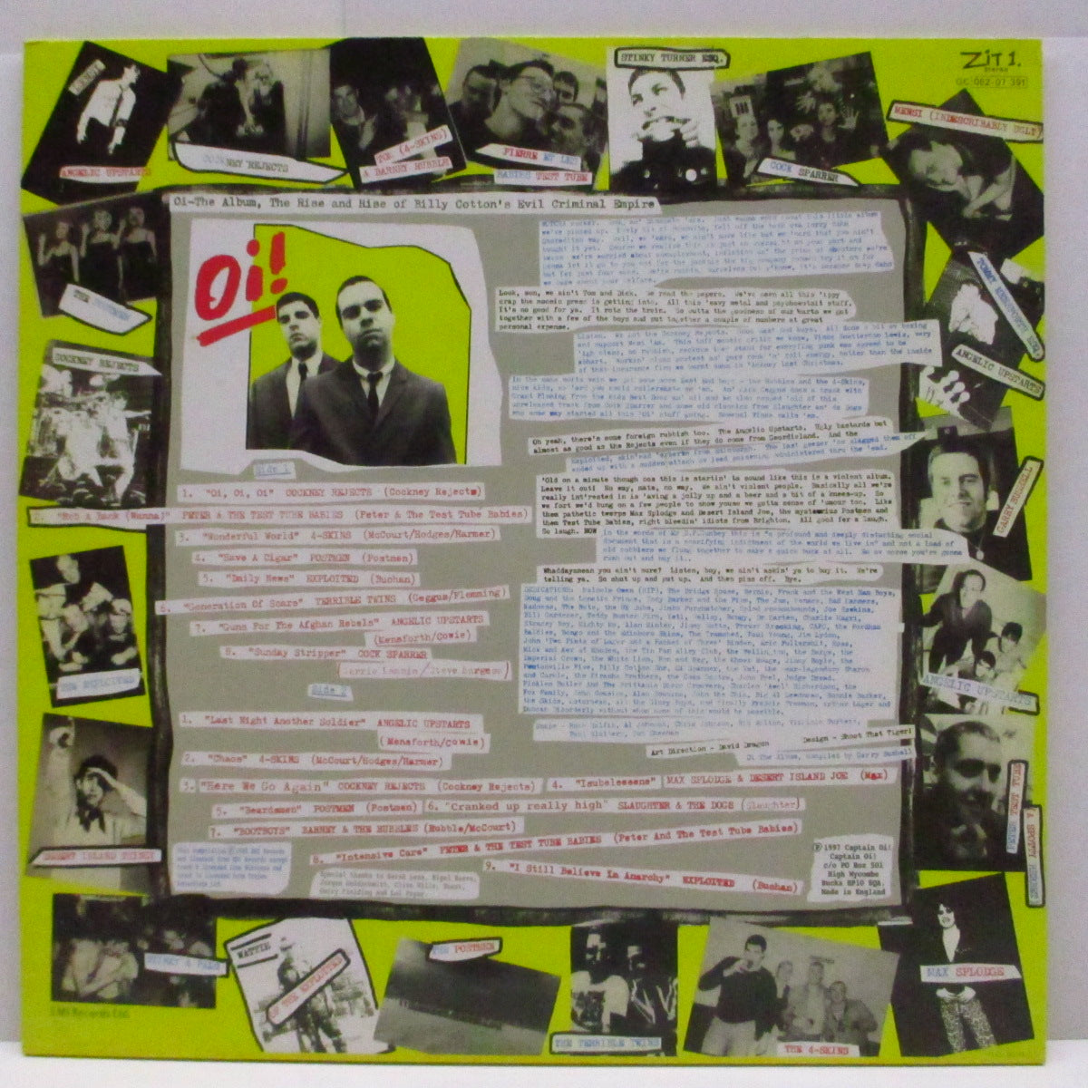 V.A. (80's UK Oi!コンピ!) - Oi! The Album (UK '97 限定再発「イエローヴァイナル」LP/AHOY LP 72)