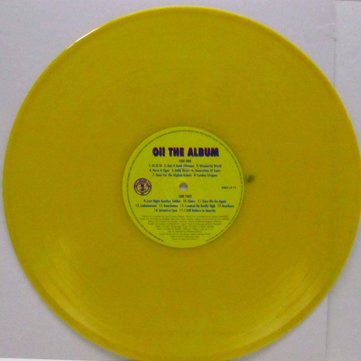 V.A. (80's UK Oi!コンピ!) - Oi! The Album (UK '97 限定再発「イエローヴァイナル」LP/AHOY LP 72)