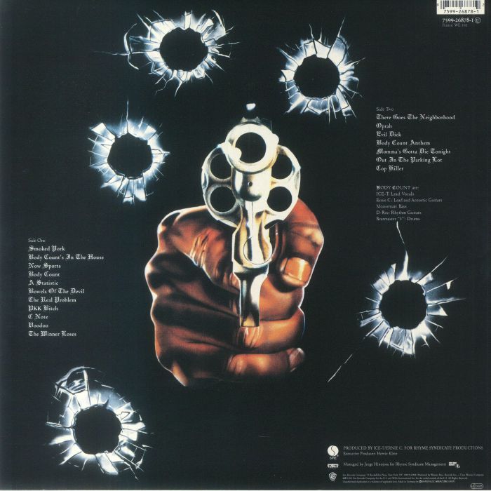 BODY COUNT (ボディ・カウント) - S.T. <1st Album> (EU 限定リプロ再発「ブラックヴァイナル」 LP/NEW) '92年1stアルバム