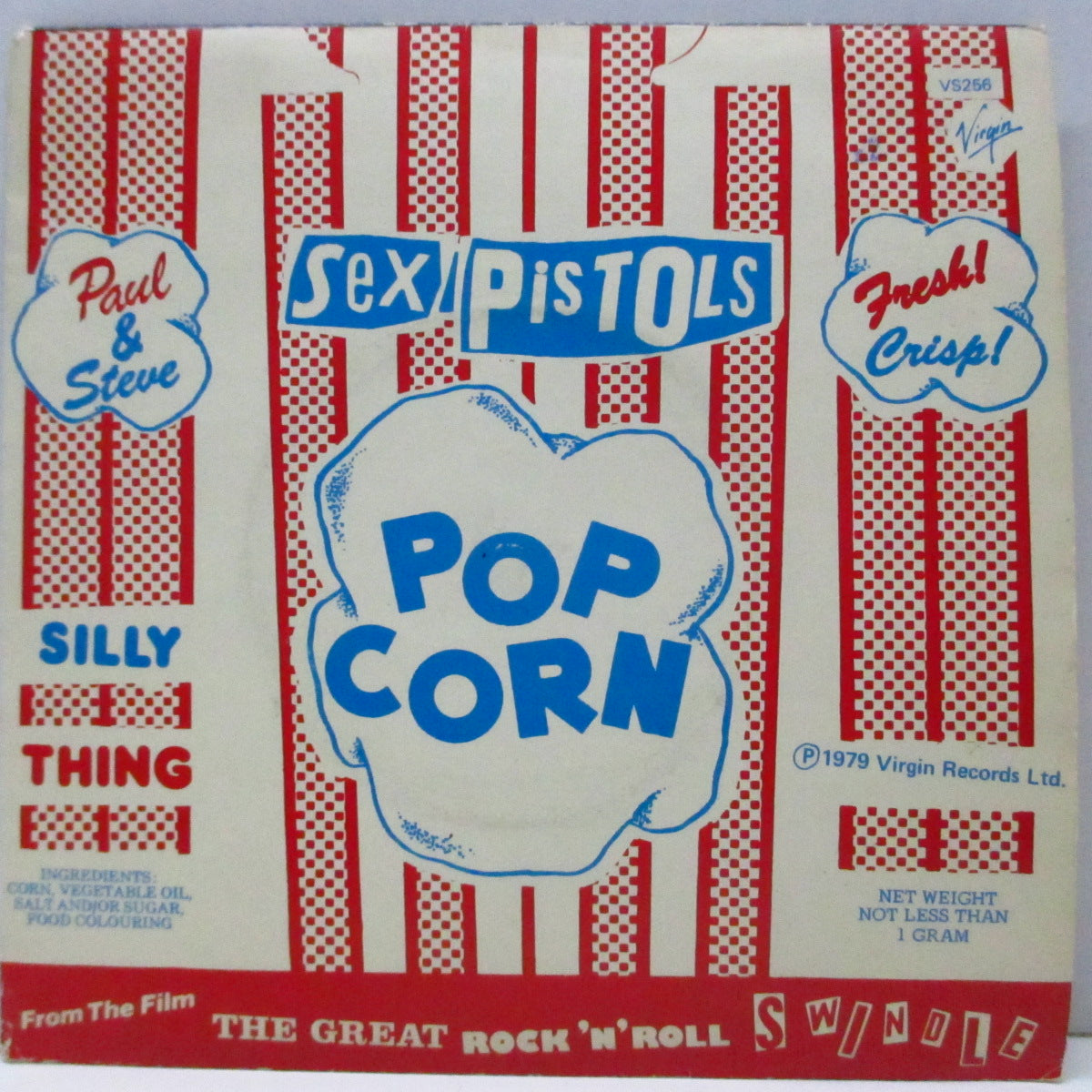 SEX PISTOLS (セックス・ピストルズ) - Silly Thing (UK オリジナル「フラットセンター」7"/光沢固紙折り返ジャケ)「PORKY PRIME CUT」のエッチング有 Ver.