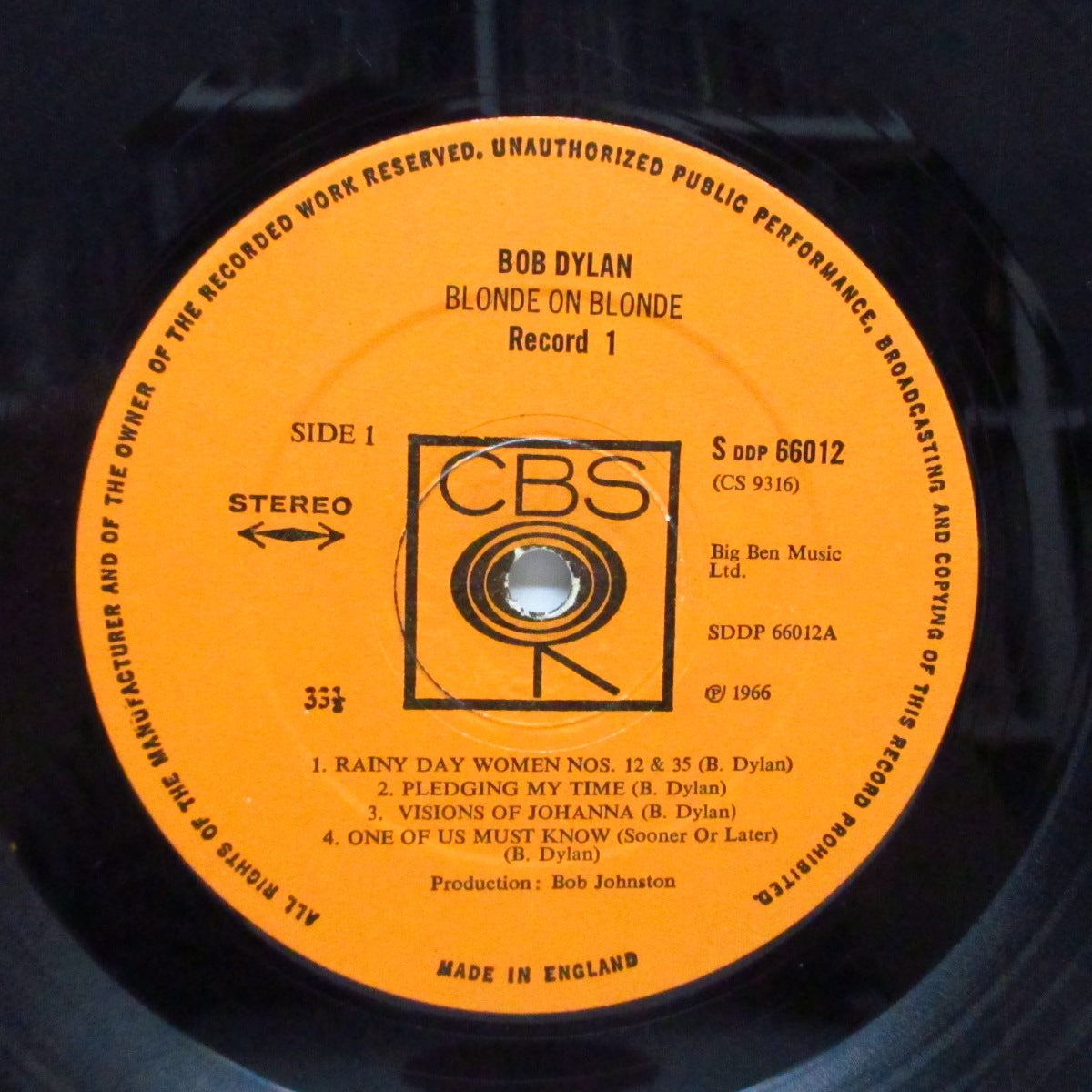 BOB DYLAN (ボブ・ディラン) - Blonde On Blonde (UK 70's 再発「薄オレンジラベ」ステレオ 2xLP/表面コーティング「内側折り返し無」見開ジャケ)