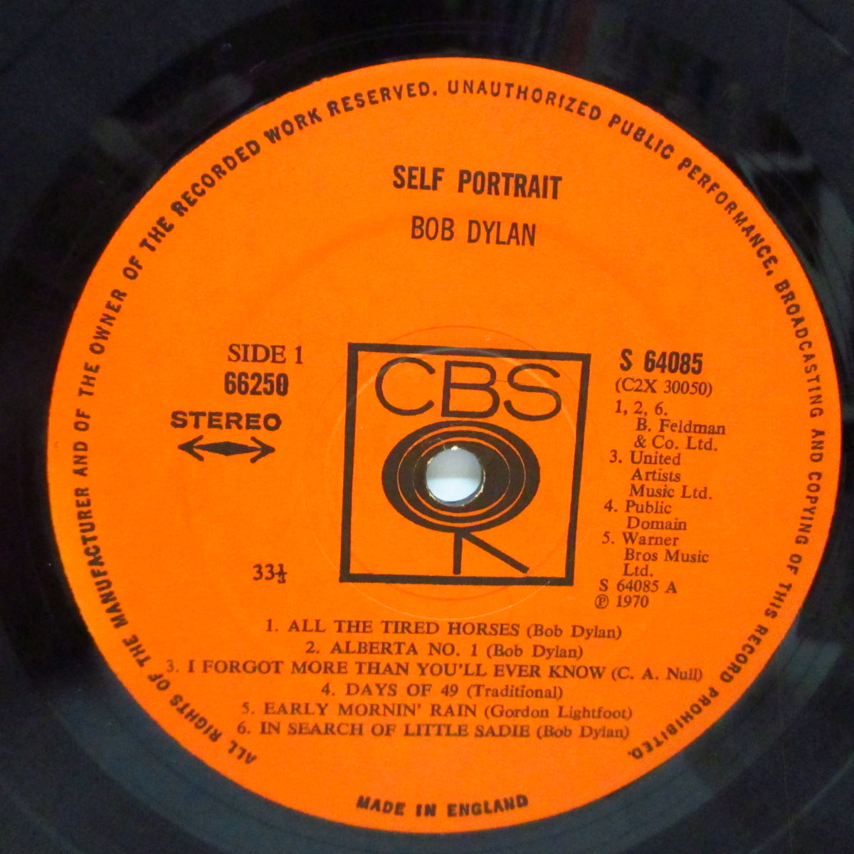 BOB DYLAN (ボブ・ディラン) - Self Portrait (UK オリジナル「濃オレンジラベ」2xLP/沢見開きジャケ)