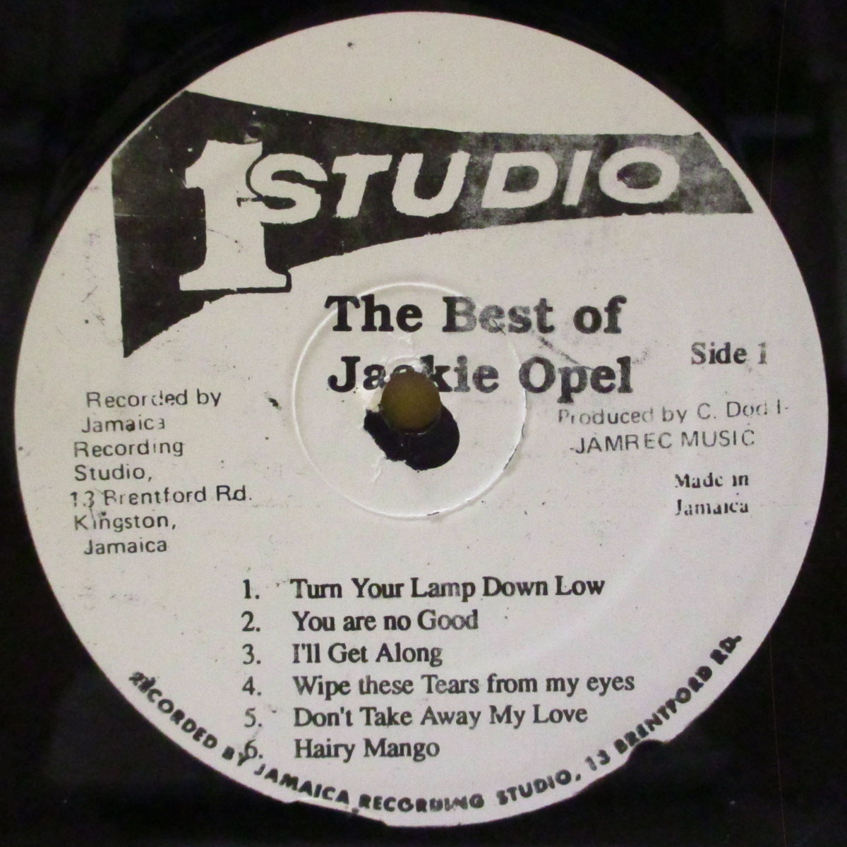 JACKIE OPEL (ジャッキー・オペル) - The Best Of Jackie Opel (Jamaica 80's 再発「BラベにN.Y.住所表記の白黒ラベ」LP) ベストアルバム