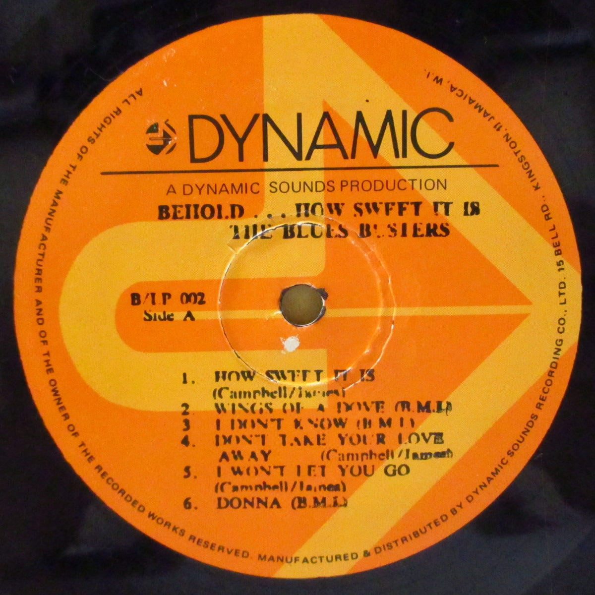 BLUES BUSTERS (ブルース・バスターズ) - Behold... How Sweet It Is (Jamaica 90's 再発「オレンジラベ」 LP) '64年1stアルバム