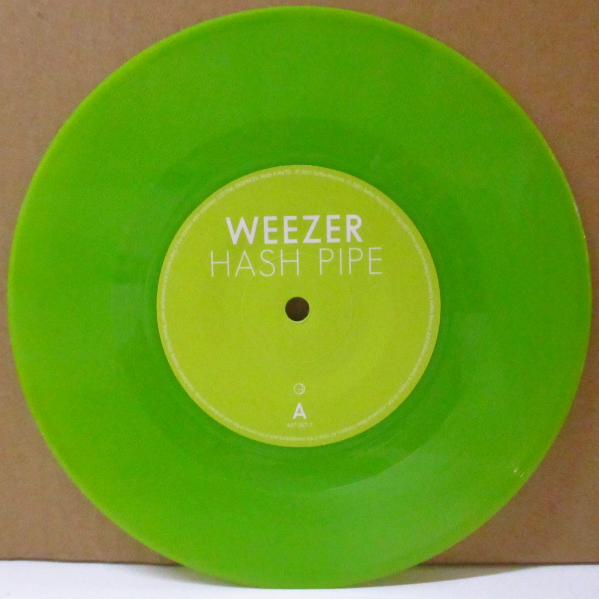 WEEZER (ウィーザー) - Hash Pipe (UK '01 初回限定「グリーンヴァイナル」 7インチ+レアステッカー付きミスプリント光沢固紙ジャケ)