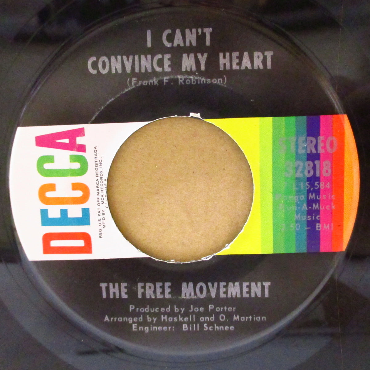 FREE MOMEMENT, THE (ザ・フリー・ムーブメント) - I Can't Convince My Heart (US 70's 再発「MFD.by MCA」7インチ)美メロ・ファンキー・クロスオーバー!