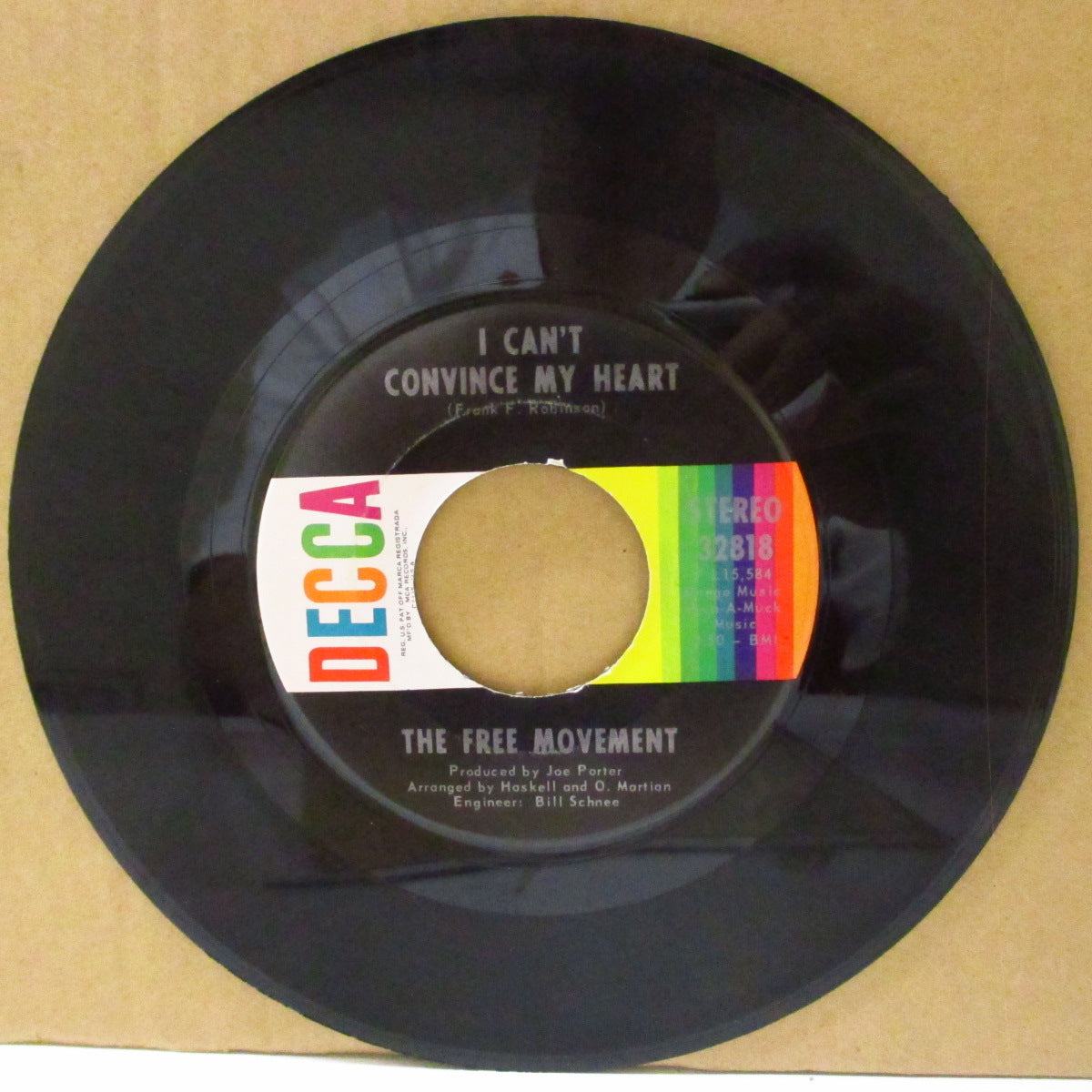 FREE MOMEMENT, THE (ザ・フリー・ムーブメント) - I Can't Convince My Heart (US 70's 再発「MFD.by MCA」7インチ)美メロ・ファンキー・クロスオーバー!