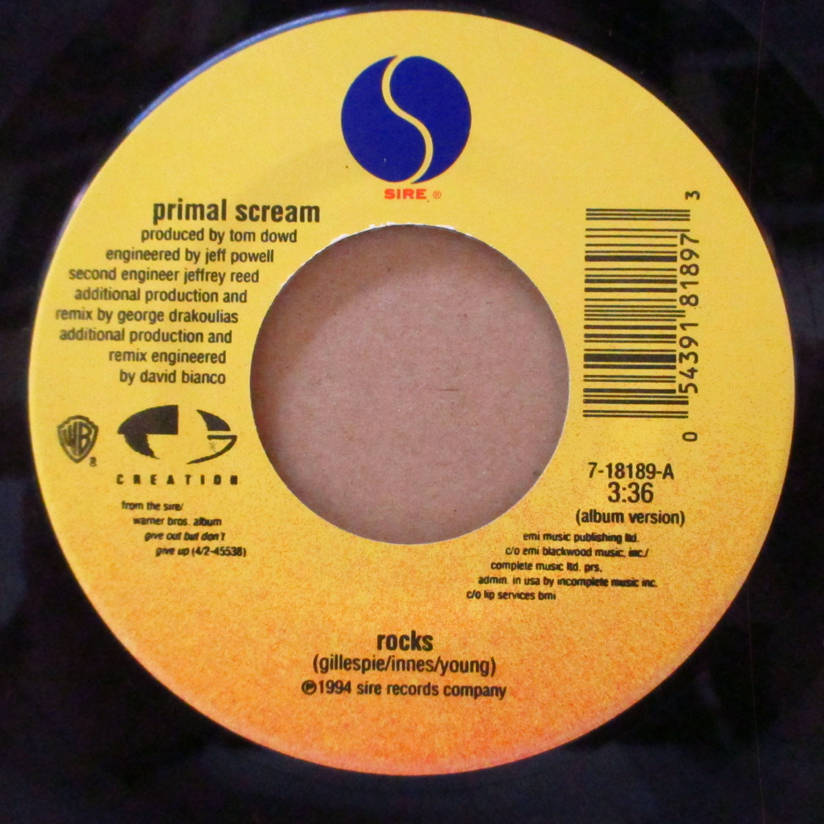 PRIMAL SCREAM (プライマル・スクリーム) - Rocks (US '94 オリジナル