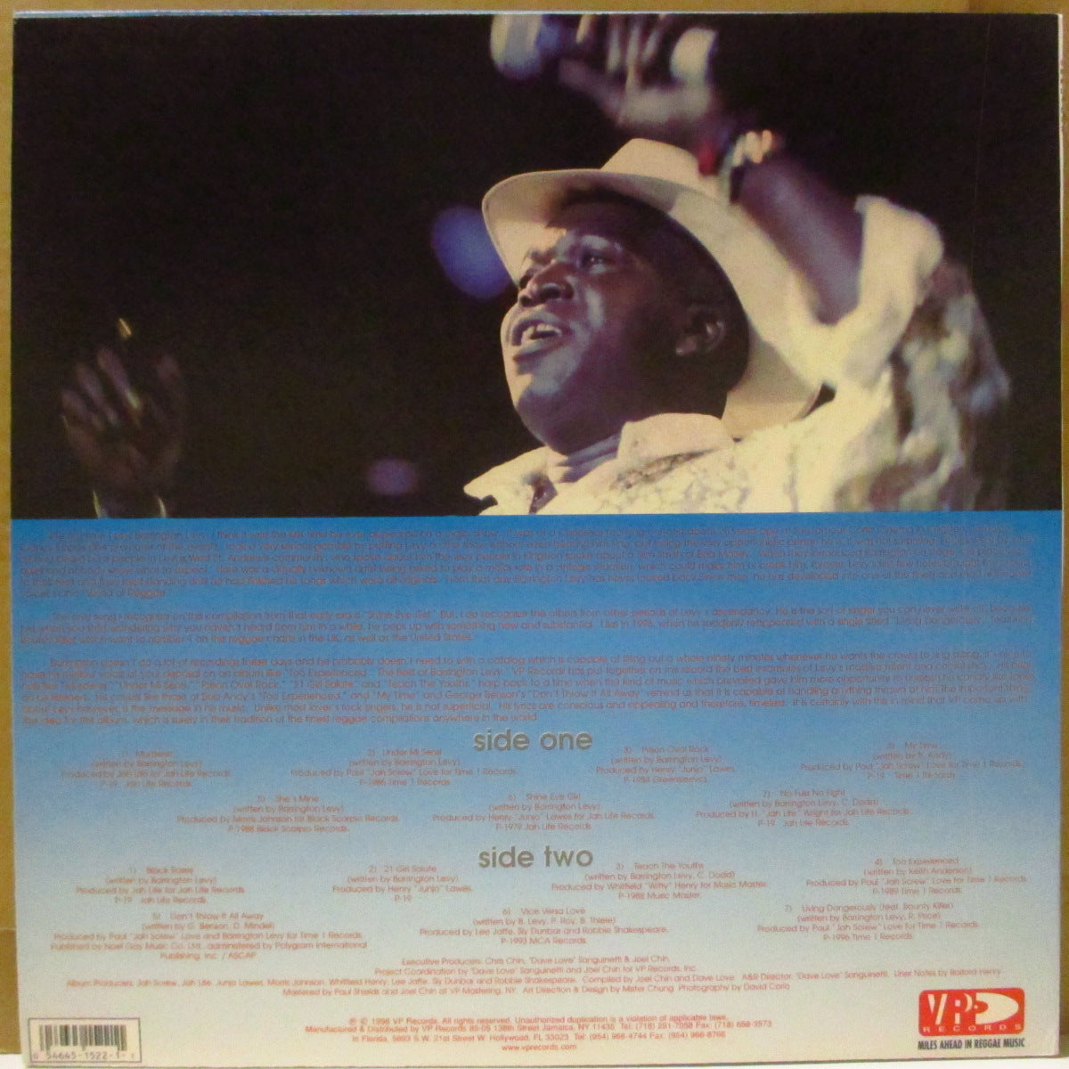 BARRINGTON LEVY (バーリントン・レヴィ) - Too Experienced... The Best Of Barrington Levy (US '98 オリジナル「通常黒盤」 LP) ベストアルバム